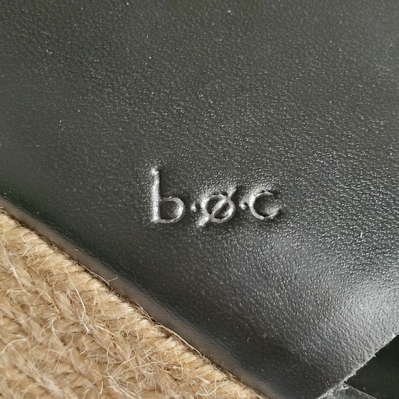 BOC BORN CONCEPT JULITTA WEDGE ESPADRILLE 10M. NWOT BLACK SLIP ON - Picture 3 of 9